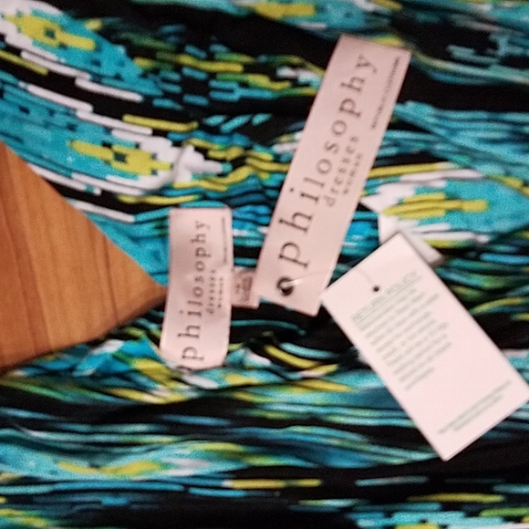 PHILOSOPHY DRESS MAXI SLEEVELESS TURQUOISE BLUE 1X - Picture 6 of 8